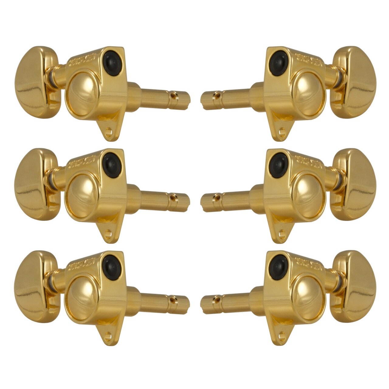 106G Original Locking Rotomatics with Round Button - Guitar Machine Heads, 3 + 3 - Gold