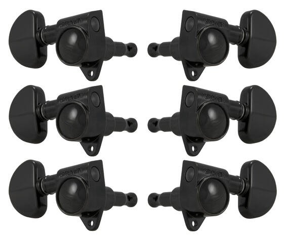 102-18BC Original Rotomatics with 18:1 Gear Ratio - Guitar Machine Heads, 3 + 3 - Black Chrome