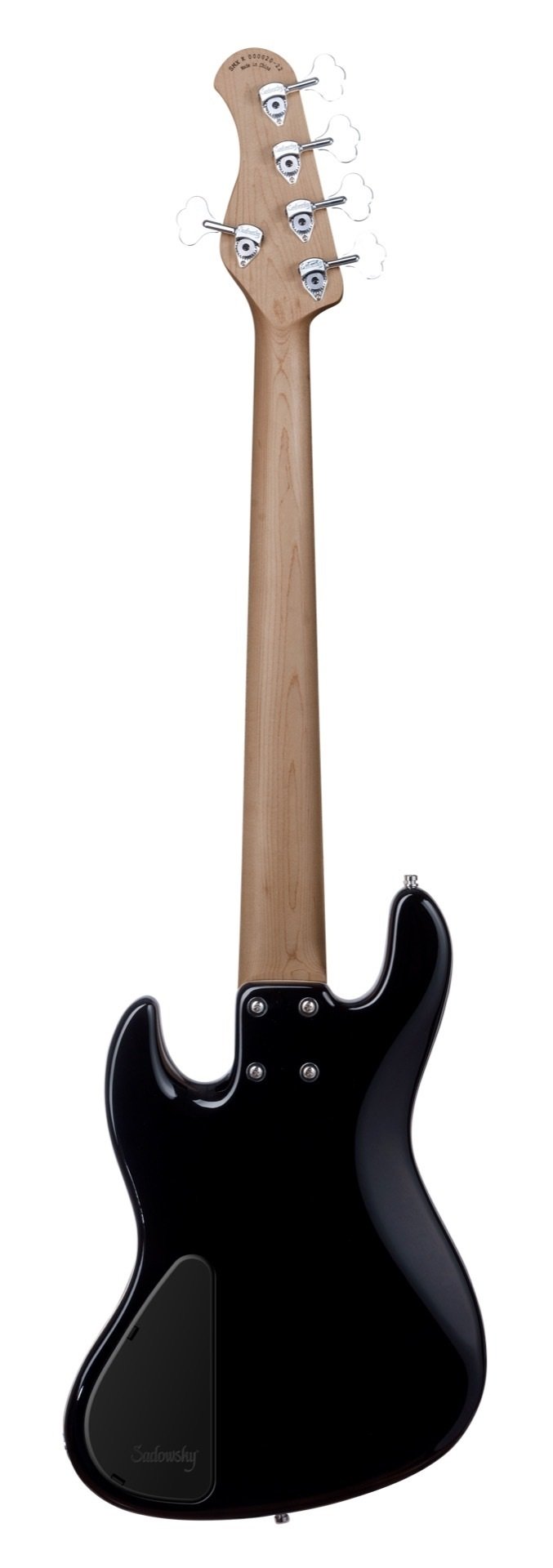 MetroExpress 21-Fret Hybrid P/J Bass, Roasted Maple Fingerboard, 5-String - Solid Black High Polish