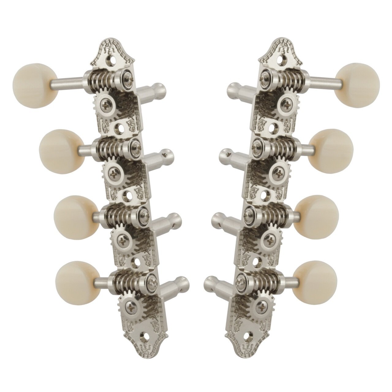409FNW Professional Mandolin Machines with White Button - Mandolin Machine Heads, Standard 4 + 4, fo
