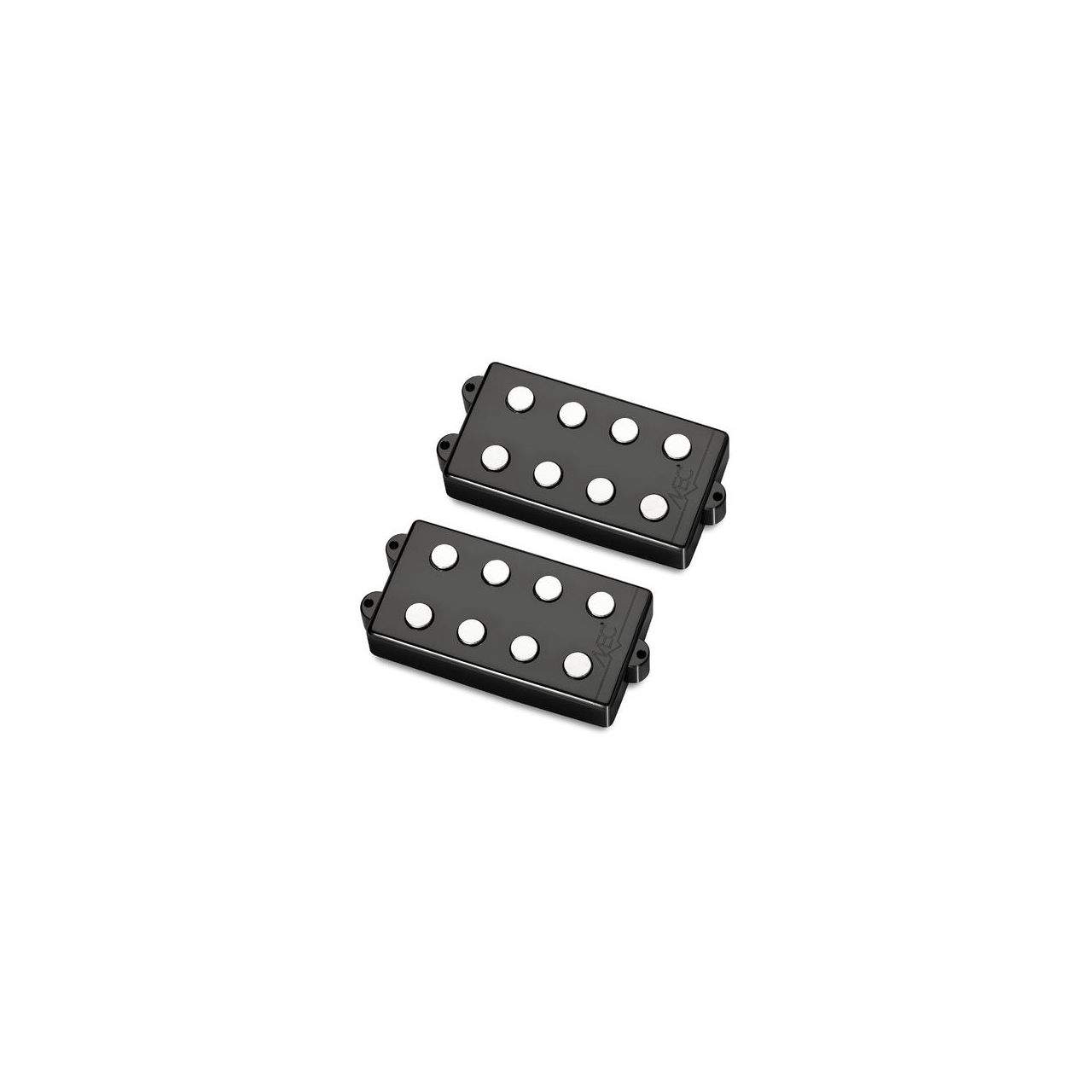 MM-Style Bass Pickup Set, Metal Cover, 4-String - Black Chrom