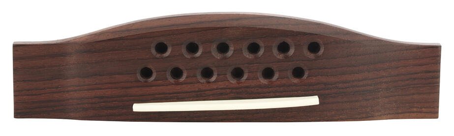 B 3378 - Pin Style Guitar Bridge with Plastic Saddle, 12-String - Rosewood
