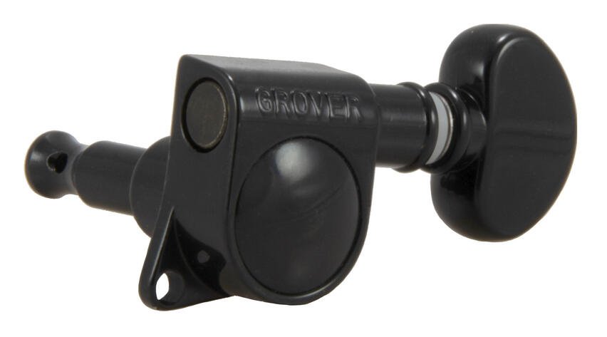 305BC12 Mid-Size Rotomatics with Round Button - 12-String Guitar Machine Heads, 6 + 6 - Black Chrome