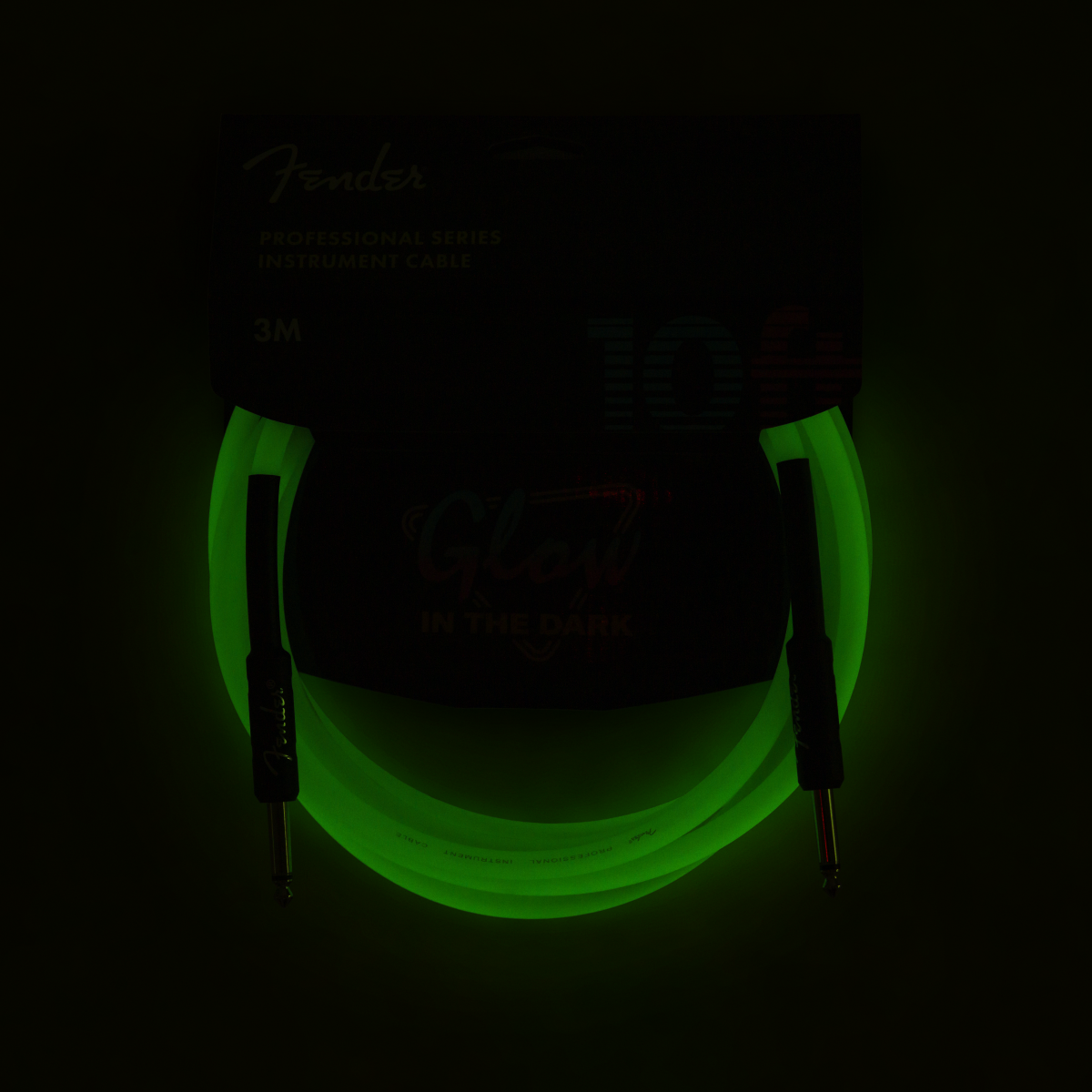 Professional Glow in the Dark Cable, Green, 10'