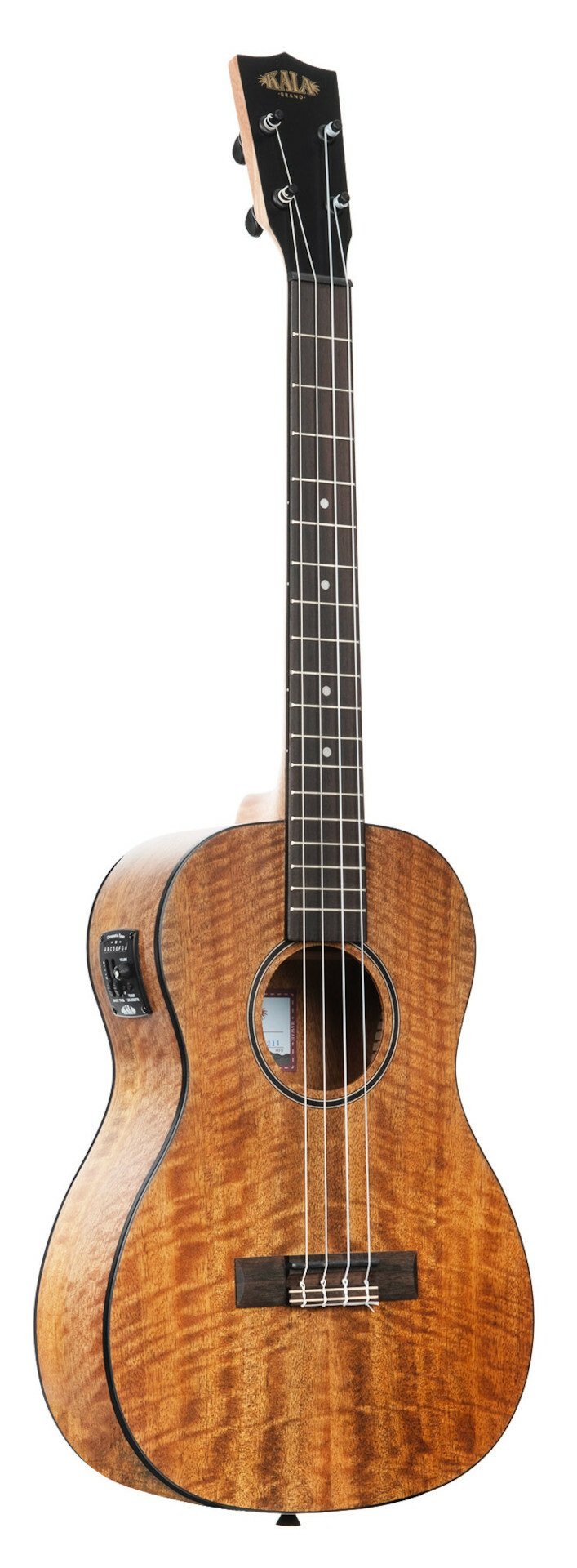 KA-CM-BE Baritone Ukulele Curly Mango with EQ and Bag