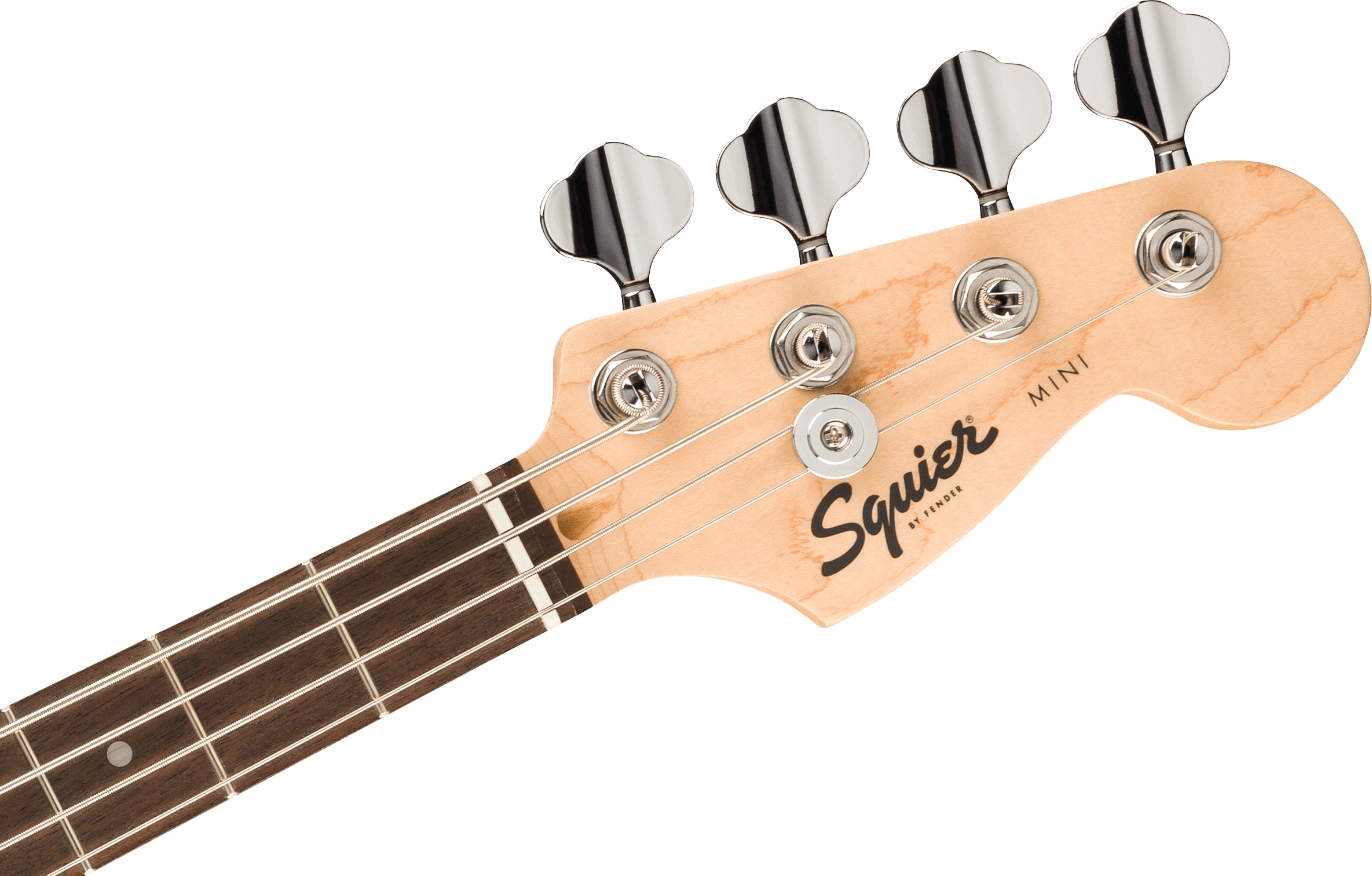 E-Bass, Bassgitarrenhals, Ahornkopfplatte, dunkles Griffbrett, vier Saiten