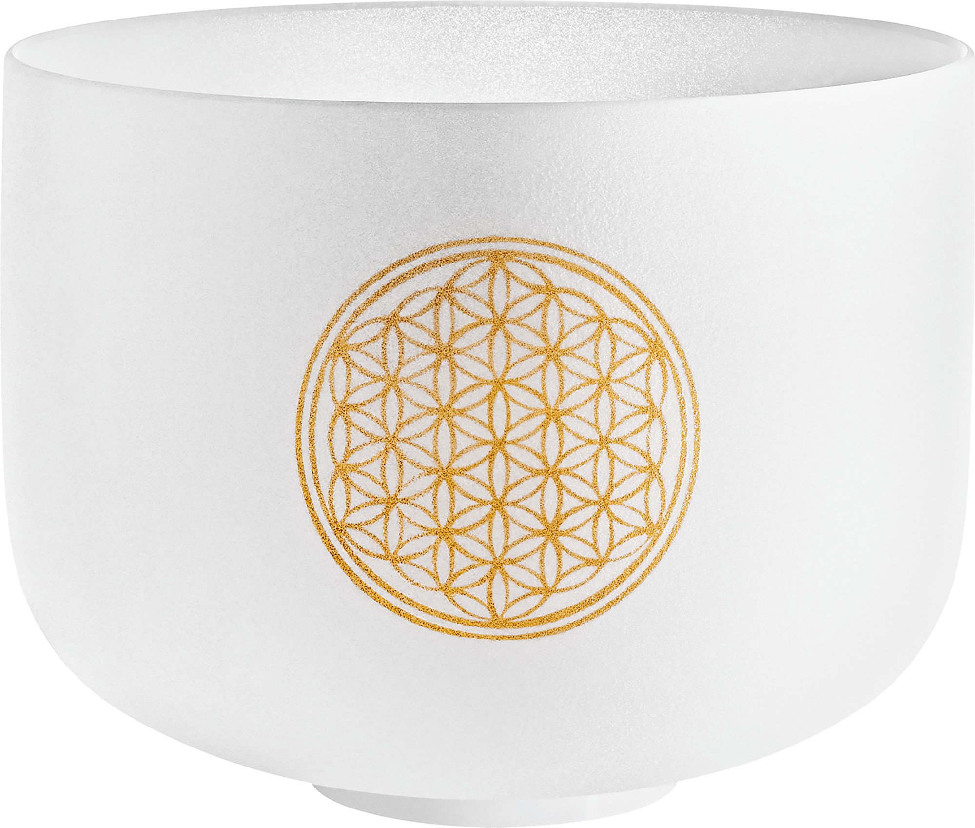 white-frosted Crystal Singing Bowl 128 Hz PCSB10FOL