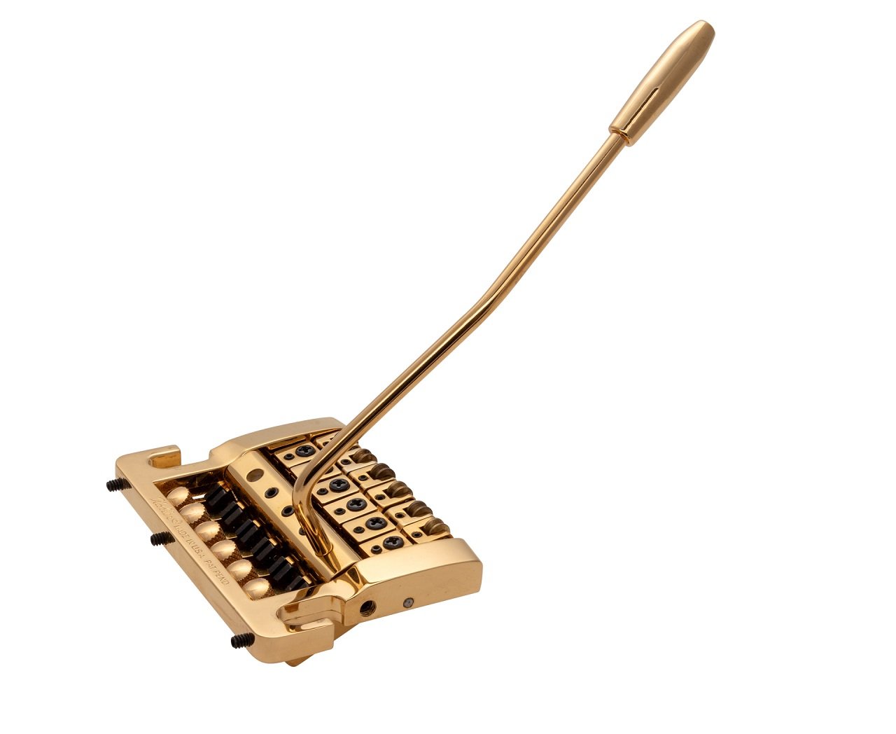 2210 - Stud Mount Guitar Tremolo (Aluminum Cam / Brass Saddles) - Gold