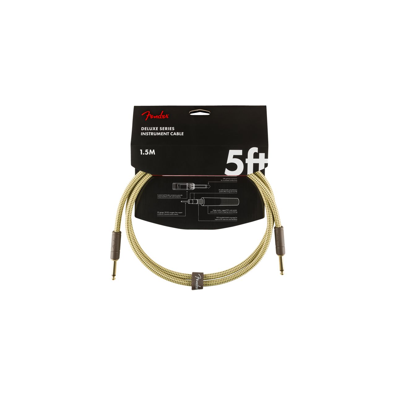 Deluxe Series Instruments Cable, Straight/Straight, 5', Tweed (1,5 m)