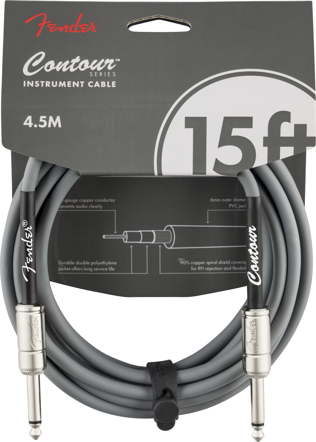 Contour Instrument Cable, Inca Silver, 15'