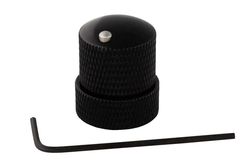 Stacked Potentiometer Dome Knob with Convex Indicator - Black
