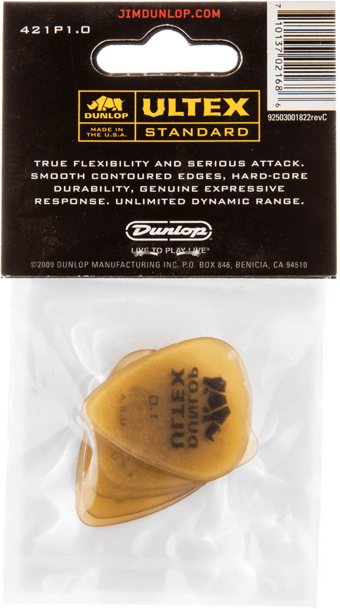 Ultex Standard Picks, Player's Pack, 6 pcs., amber, 1.00 mm