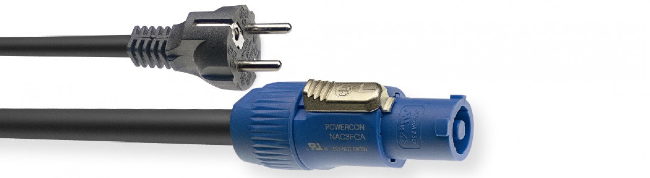 X Serie Netzkabel, powerCON A/Schuko (m/m), 1.5 m