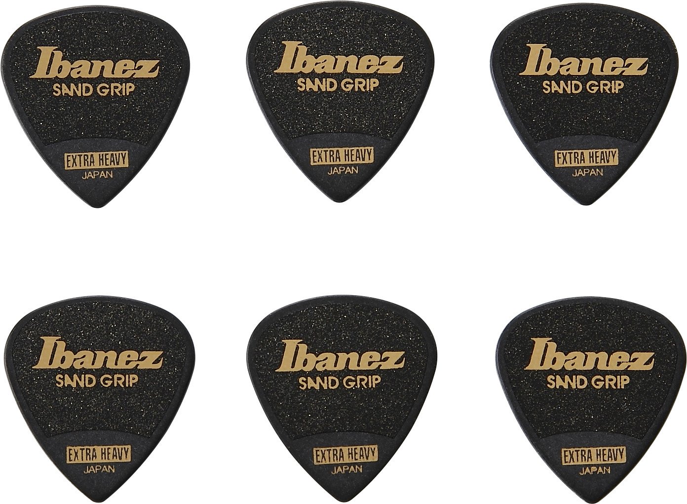 Flat Pick Sand Grip schwarz (6 Stück)