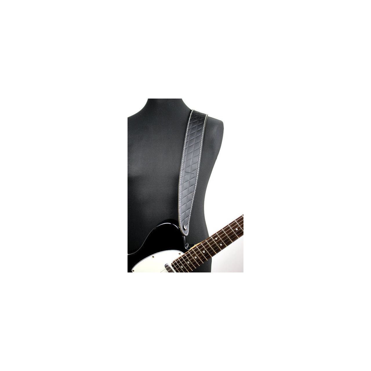 1498 Raw II Contour Sew Black - Gitarrengurt, Made in Germany