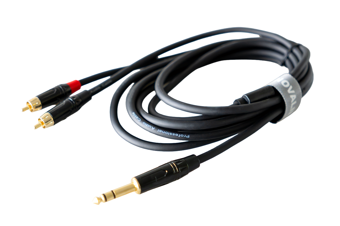 Audiokabel, Cinch-Klinke-Kabel, 6,35-mm-Klinkenstecker, vergoldete Stecker, schwarz
