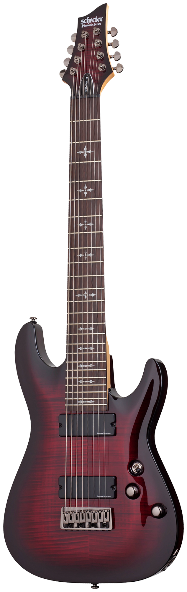 Demon 8 Crimson Red Burst E-Gitarre