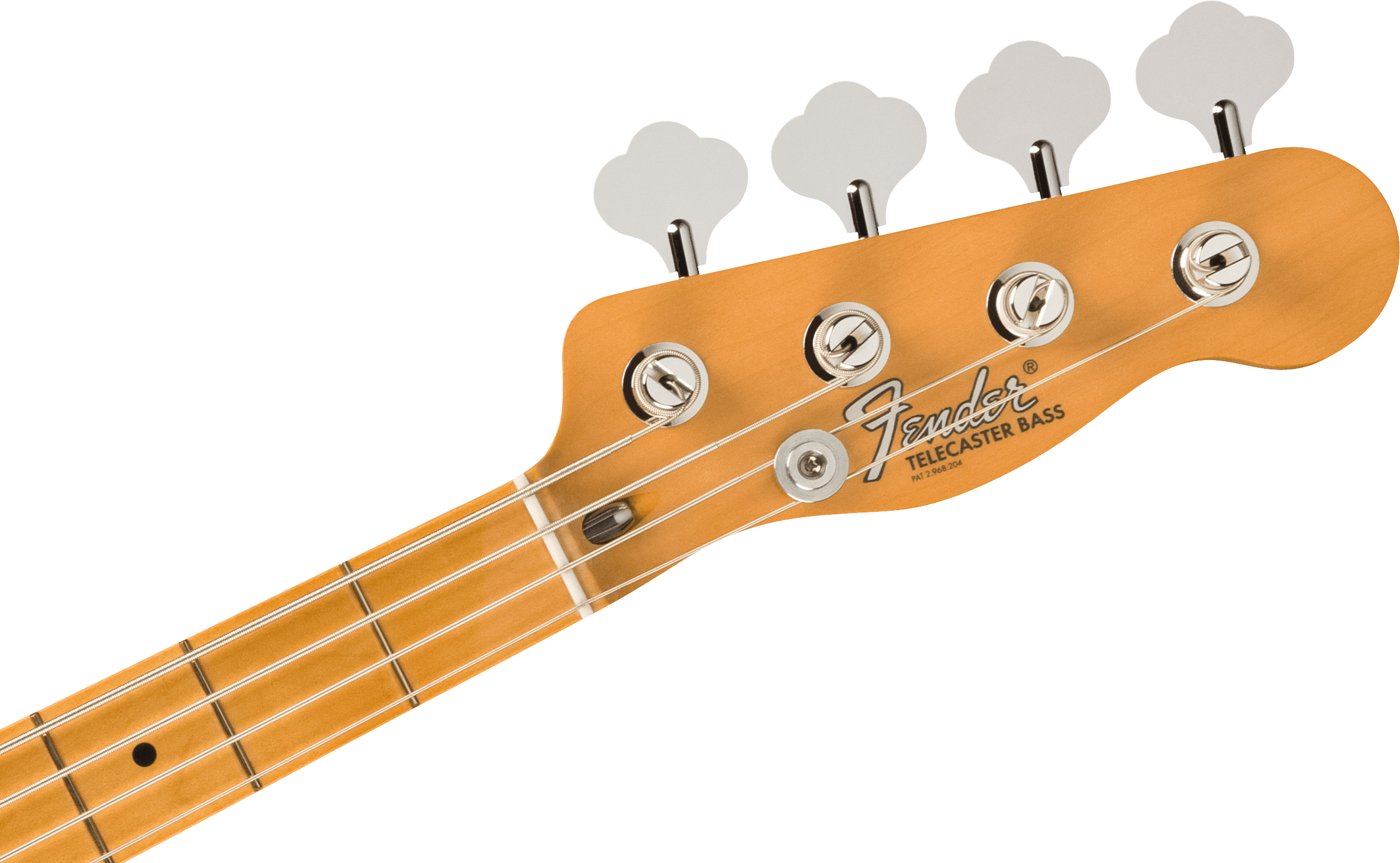 Kopfplatte des Fender Vintera II '70s Telecaster Bass mit Logo