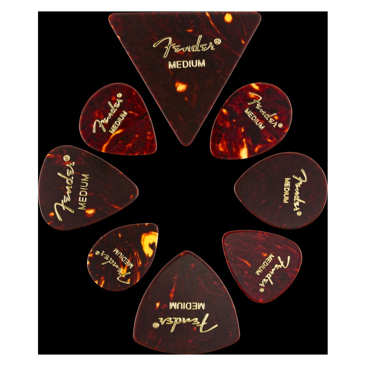 All Shapes Celluloid Medley Tortoise Shell Medium  (8)
