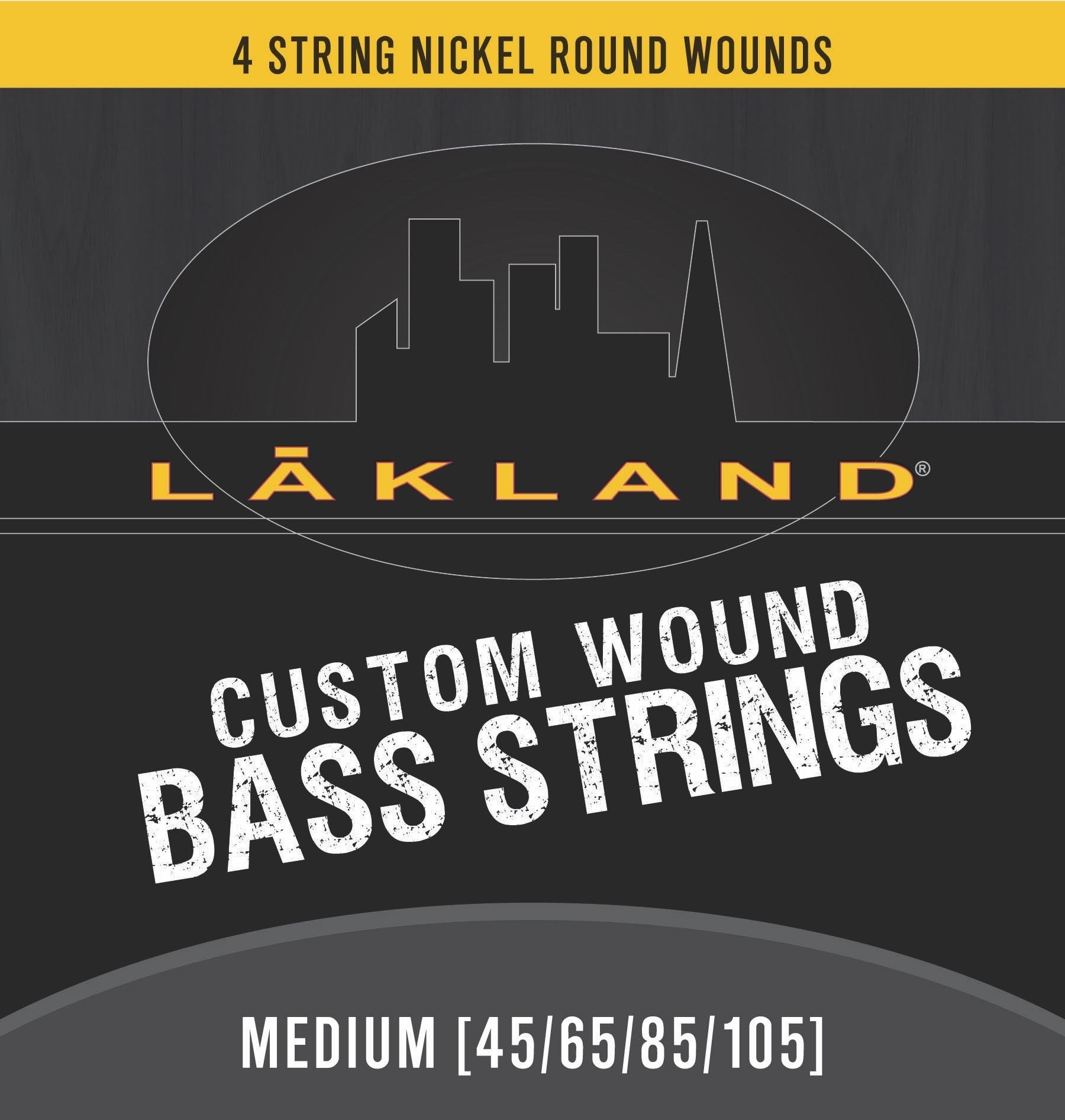 Custom Wound Nickel - Electric Bass String Set, 4-String, Medium, .045-.105