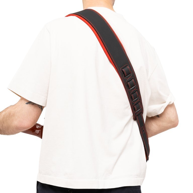 Gitarrengurt Leder Red