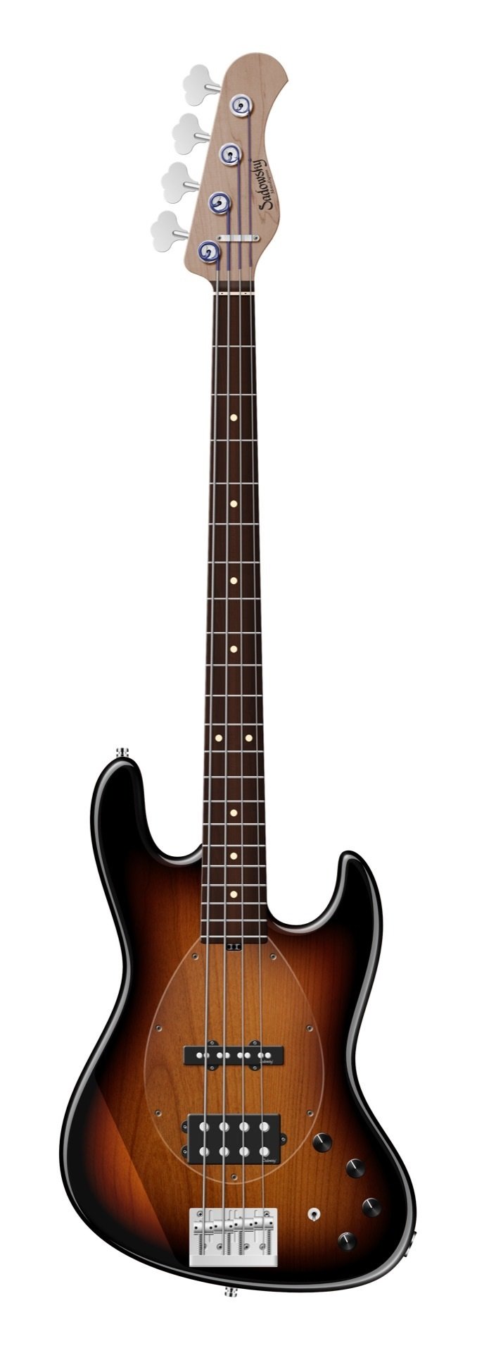 MetroExpress 21-Fret Vintage M/J Bass, Morado Fingerboard, 4-String - Tobacco Sunburst Transparent H
