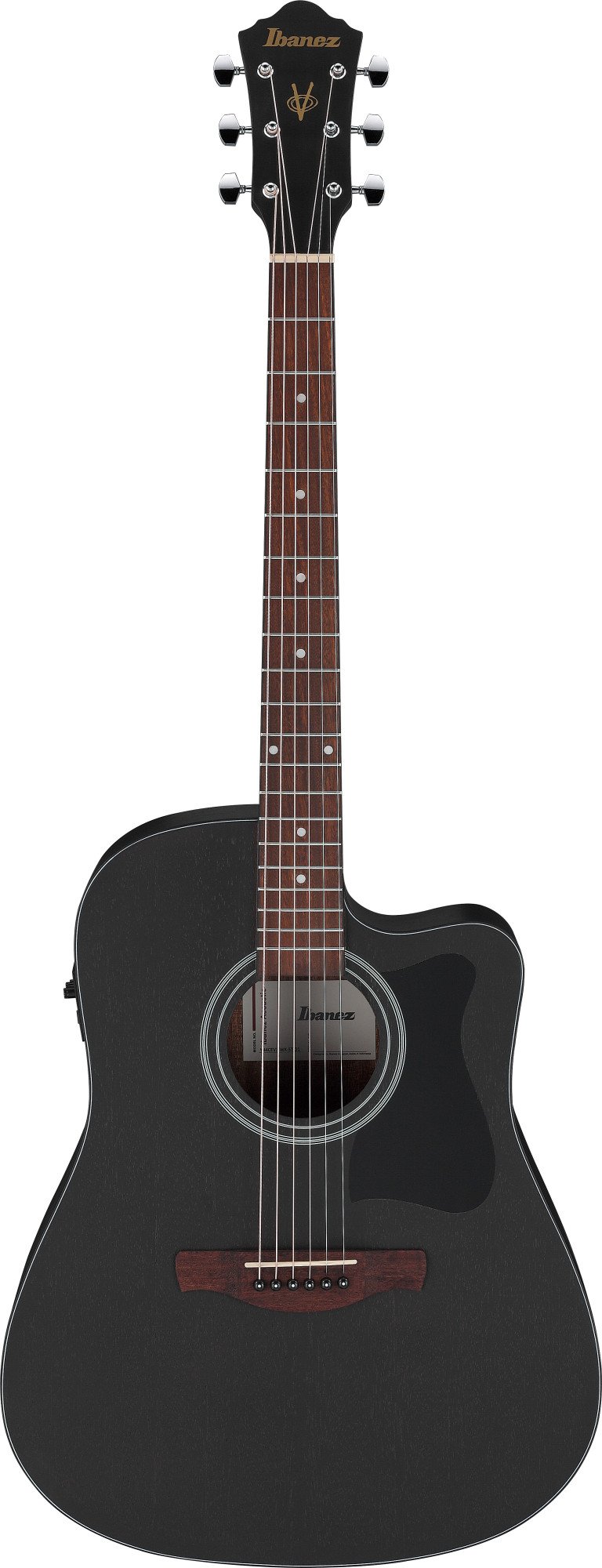 V44CE-WK Westerngitarre Weathered Black Open Pore