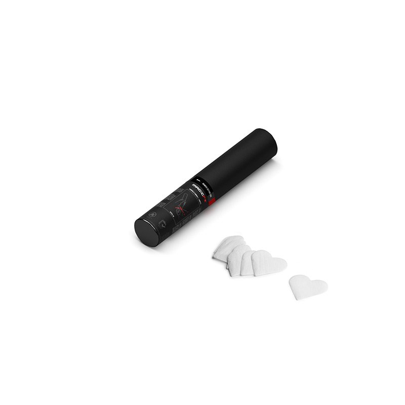 Handheld Cannon S Confetti White Hearts 28cm