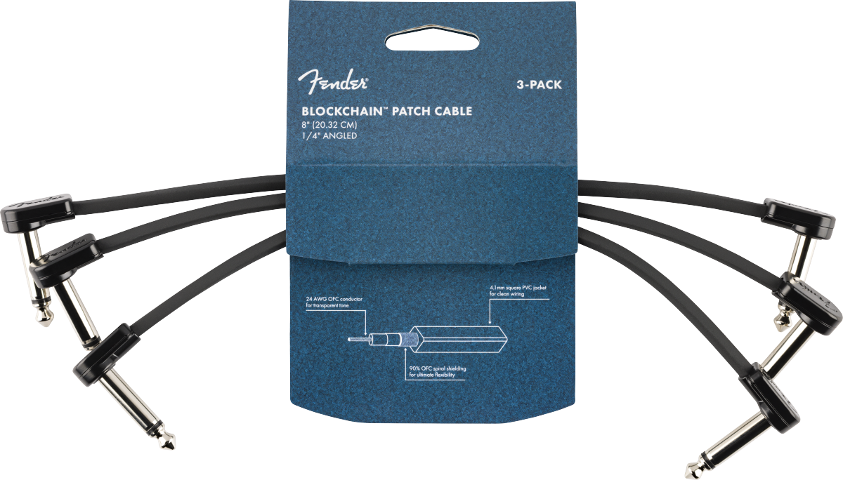 Blockchain 8" Cable, 3-pack, Angle/Angle
