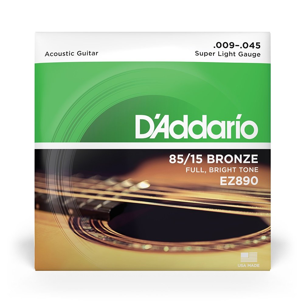 EZ890 Saiten für Akustikgitarre, 85/15 Bronze, Super Light, 9-45