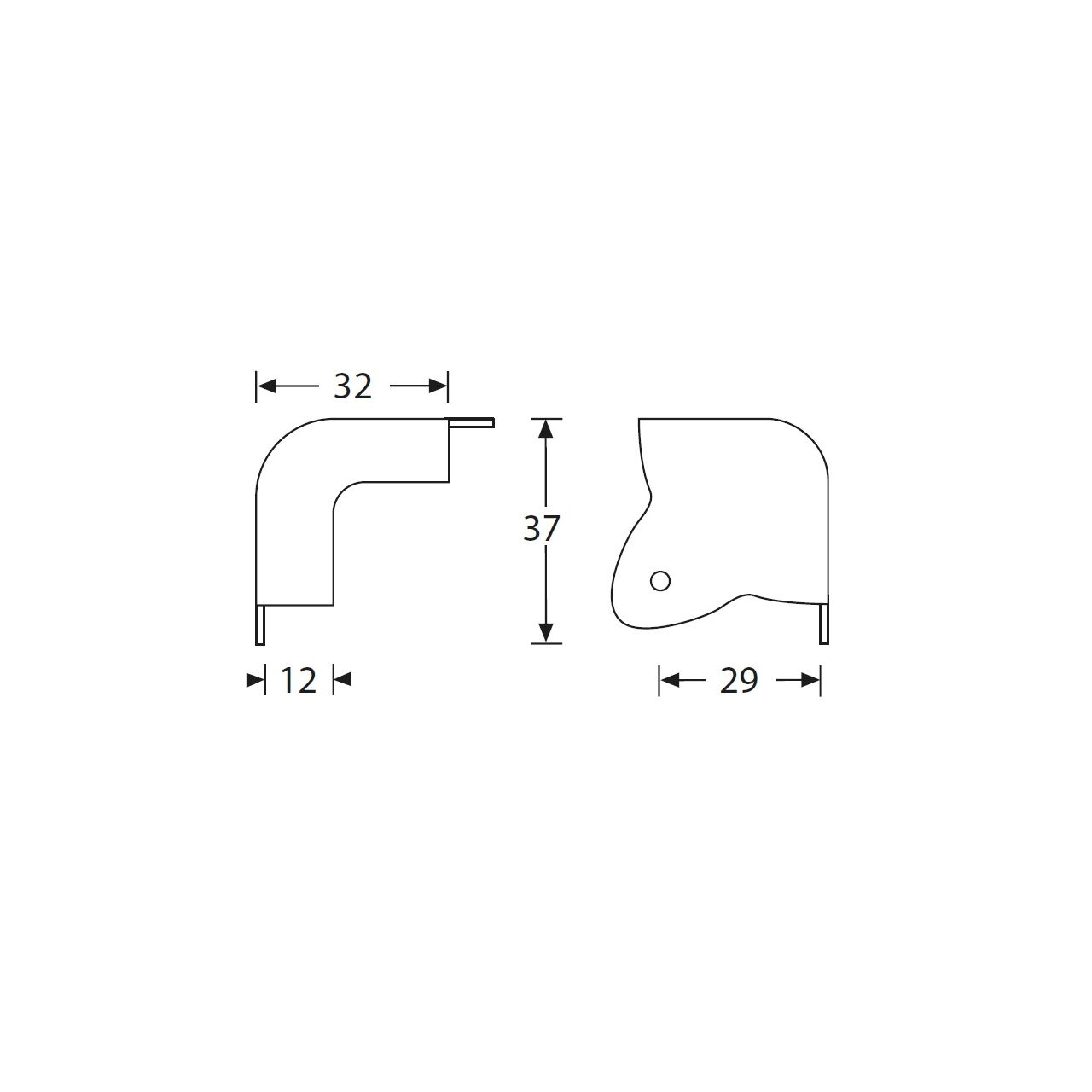 Adam Hall Hardware 4023 - Ecke zweischenklig vernickelt