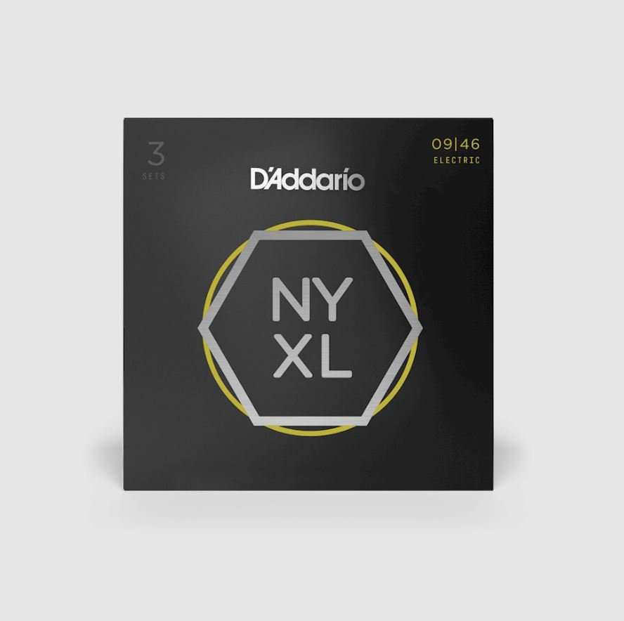 NYXL0946-P Nickel Wound Electric Guitar Strings, Super Light Top 9-46, 3 Sets