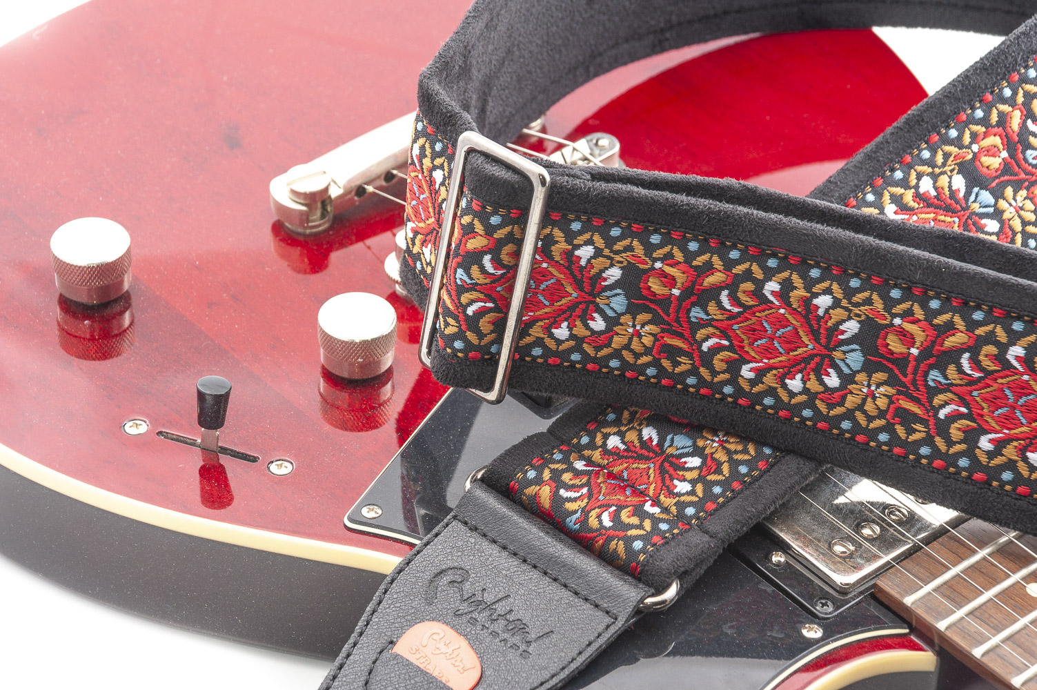 Woodstock II Red Guitar Strap 
