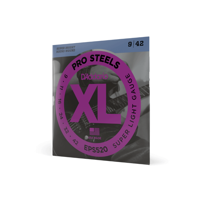 EPS520 ProSteels Electric Guitar Strings, Super Light, 09-42