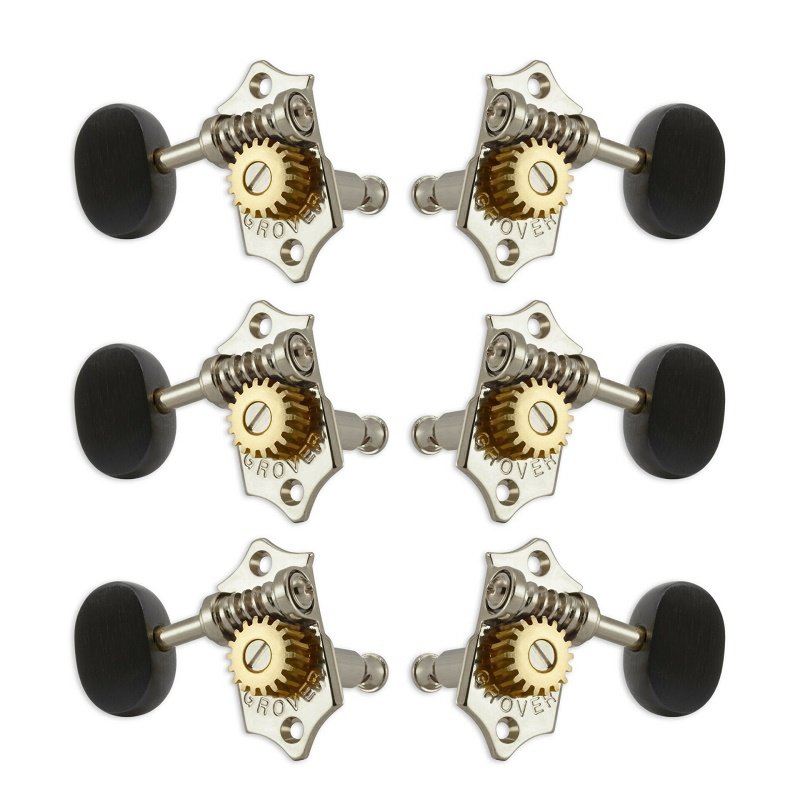 V97-18NAE Sta-Tite Machine Heads  Ebony Button Nickel