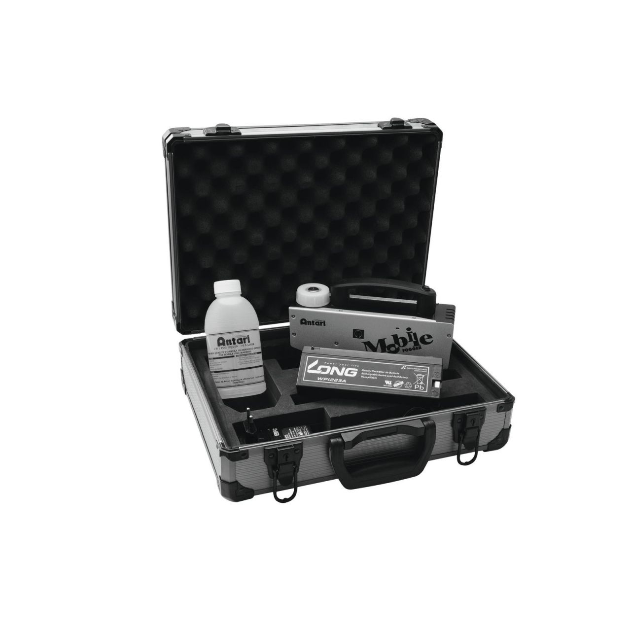 Antari M-1 Mobile Fogger - Kompakte Nebelmaschine mit Akku, Ladeadapter, Nebelfluid und Transportcas