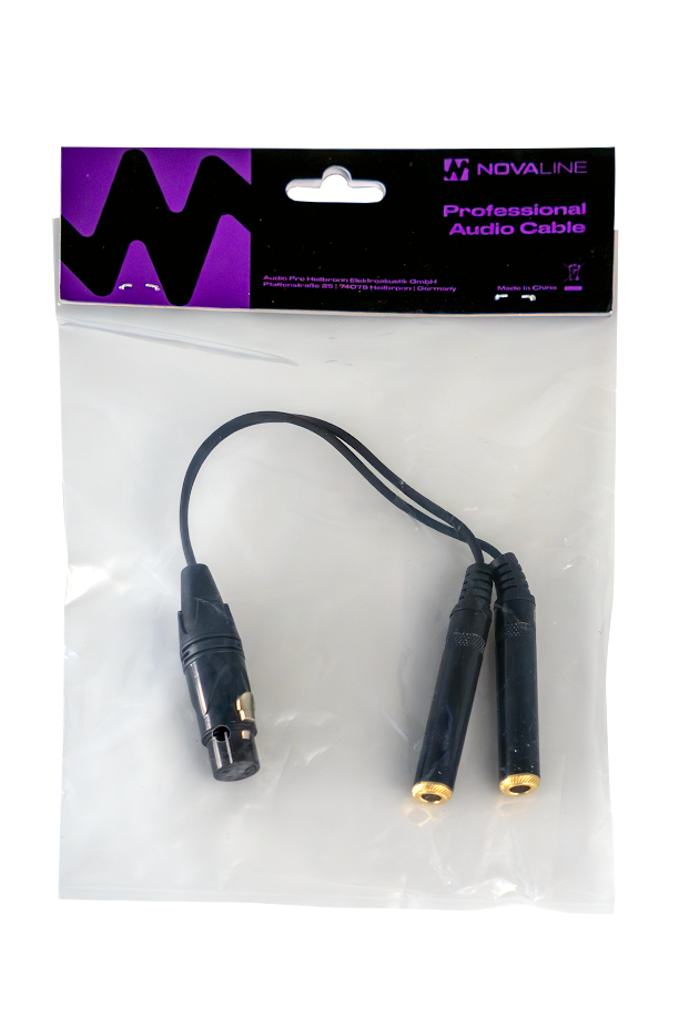 Audiokabel, XLR-Stecker, 2× Klinkenbuchse, Schwarz, Y-Kabel