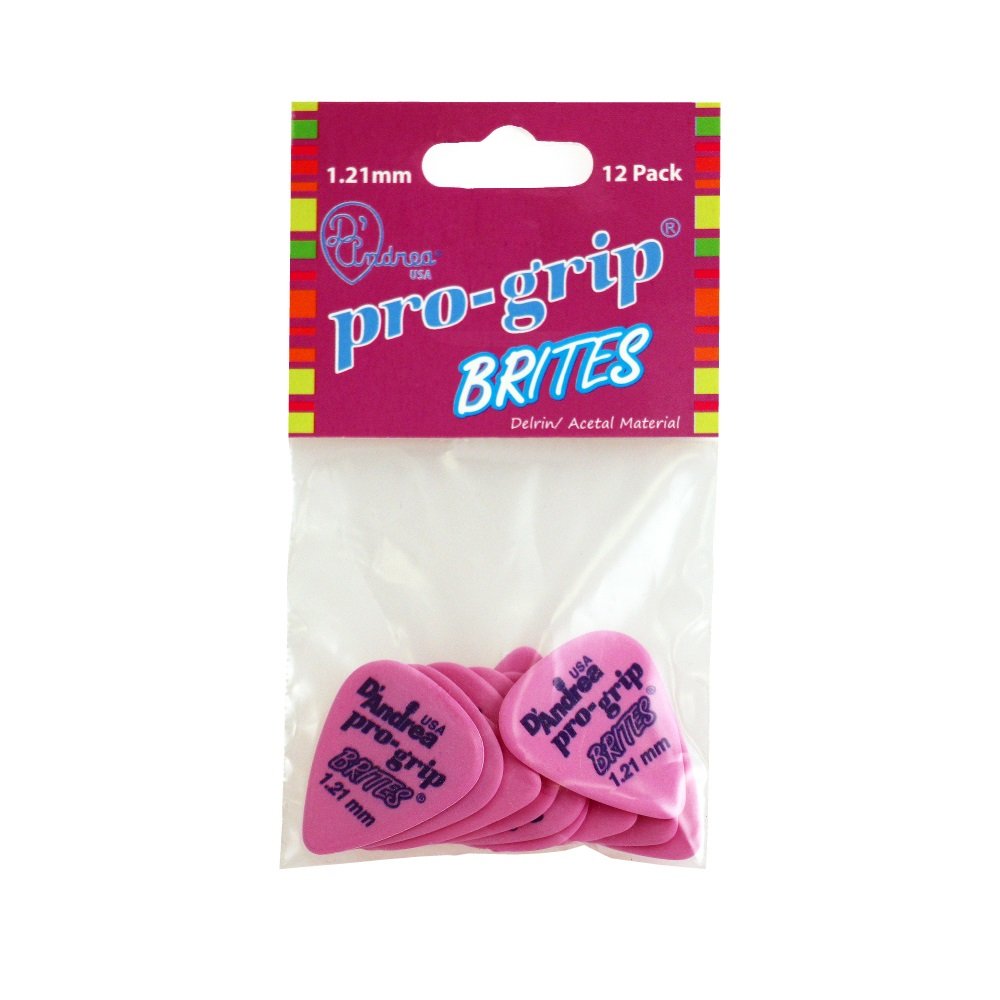Pro-Grip Brites Picks - 351 Shape (TPGB351 1.12XH), 12 pcs Pick Pack, 1.21 mm, Purple