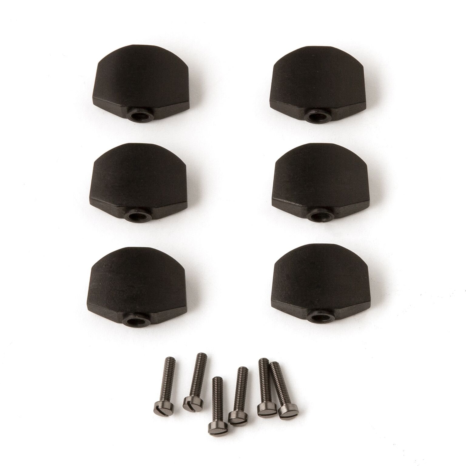 Phase III Tuner Buttons Ebony, w/black screws (6er set) 
