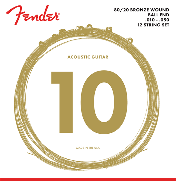 70-12L 80/20 Bronze 12-string Acoustic Strings, Ball End, .010-.050