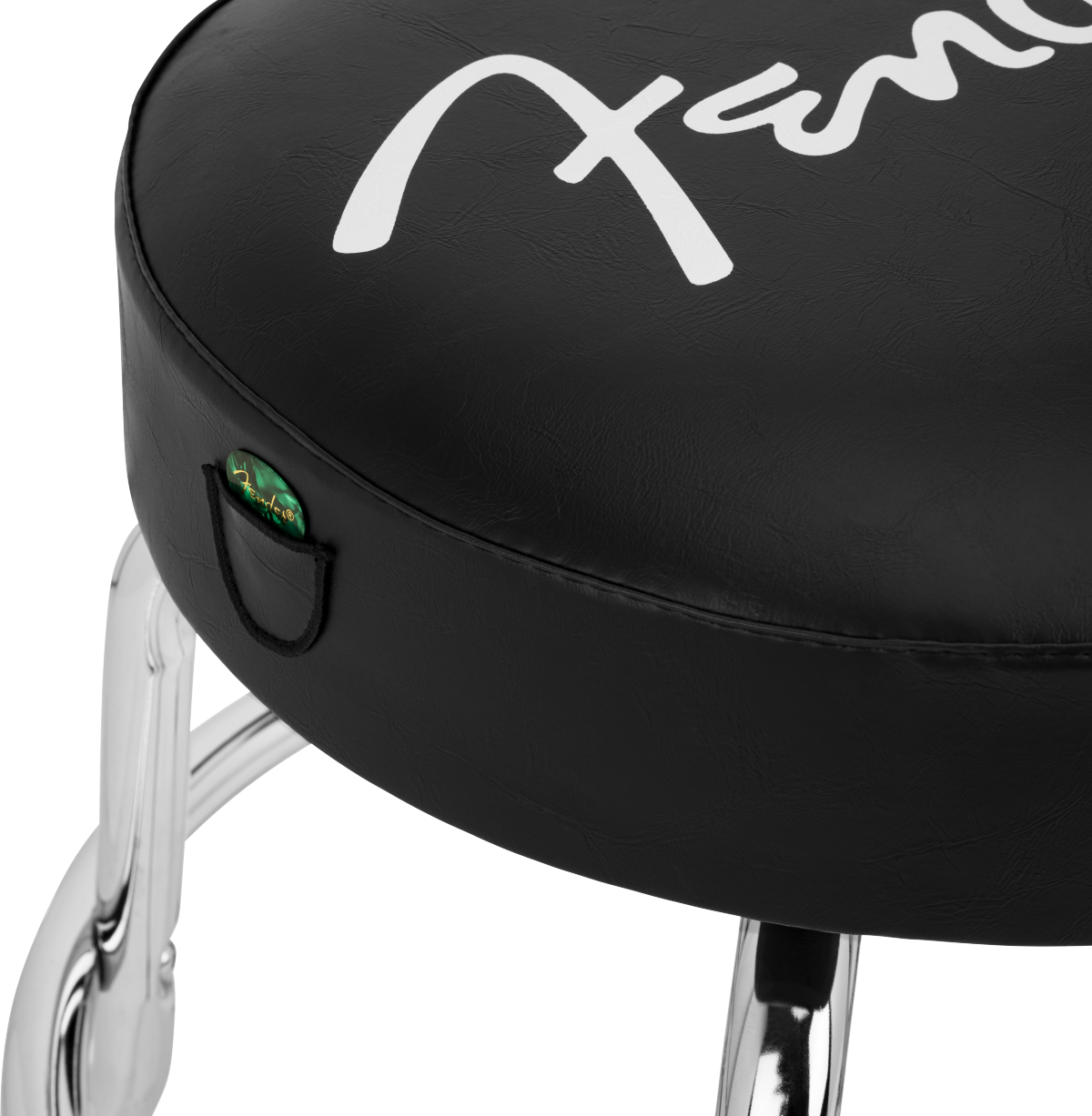 Spaghetti Logo Pick Pouch Barstool, Black/Chrome, 24"