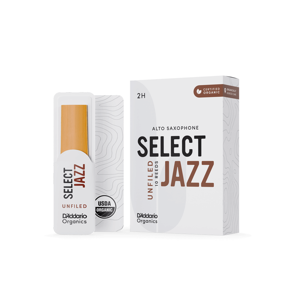 Unfiled Organic Select Jazz Blätter für Altsaxophon, Stärke 2, hart, 10er-Packung