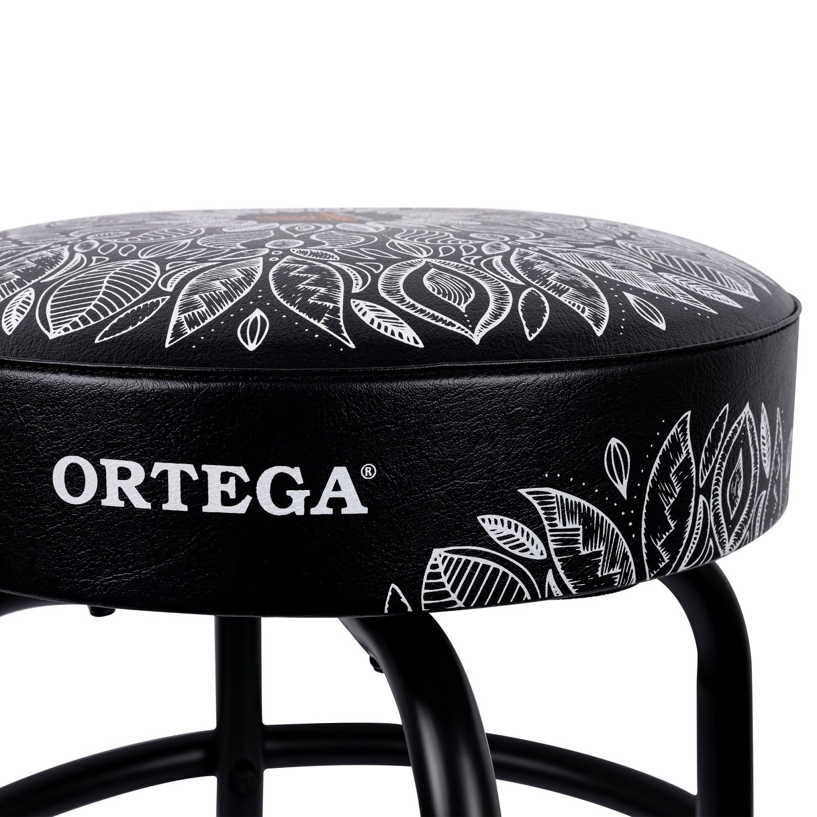 Bar Stool - 24" weißes Kaleidoskop / Black Hardware