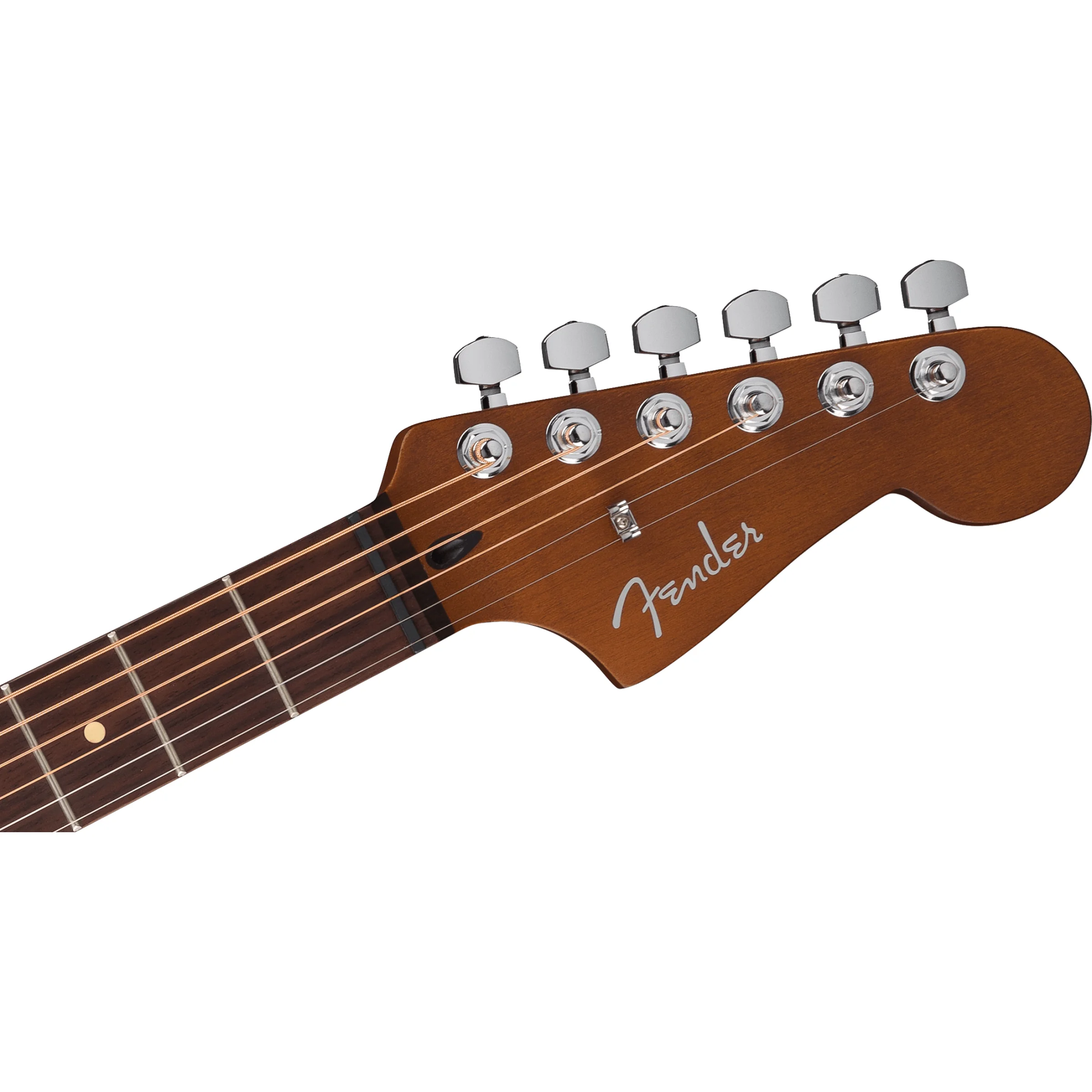Fender Acoustasonic Standard Jazzmaster Black Kopfplatte Nahaufnahme