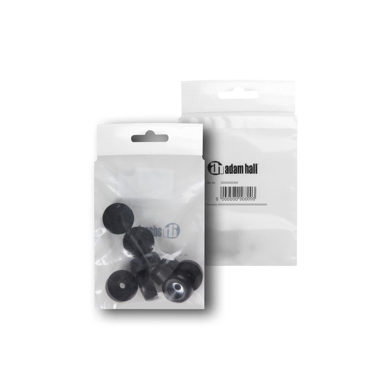 8er Set Gummifuß 25 x 11 mm schwarz im Beutel