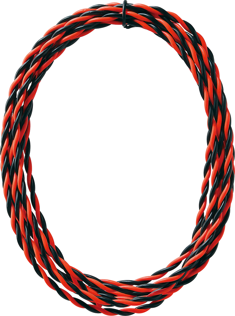 Verdrilltes Kabel, 3m/10ft - Black & Neon Red