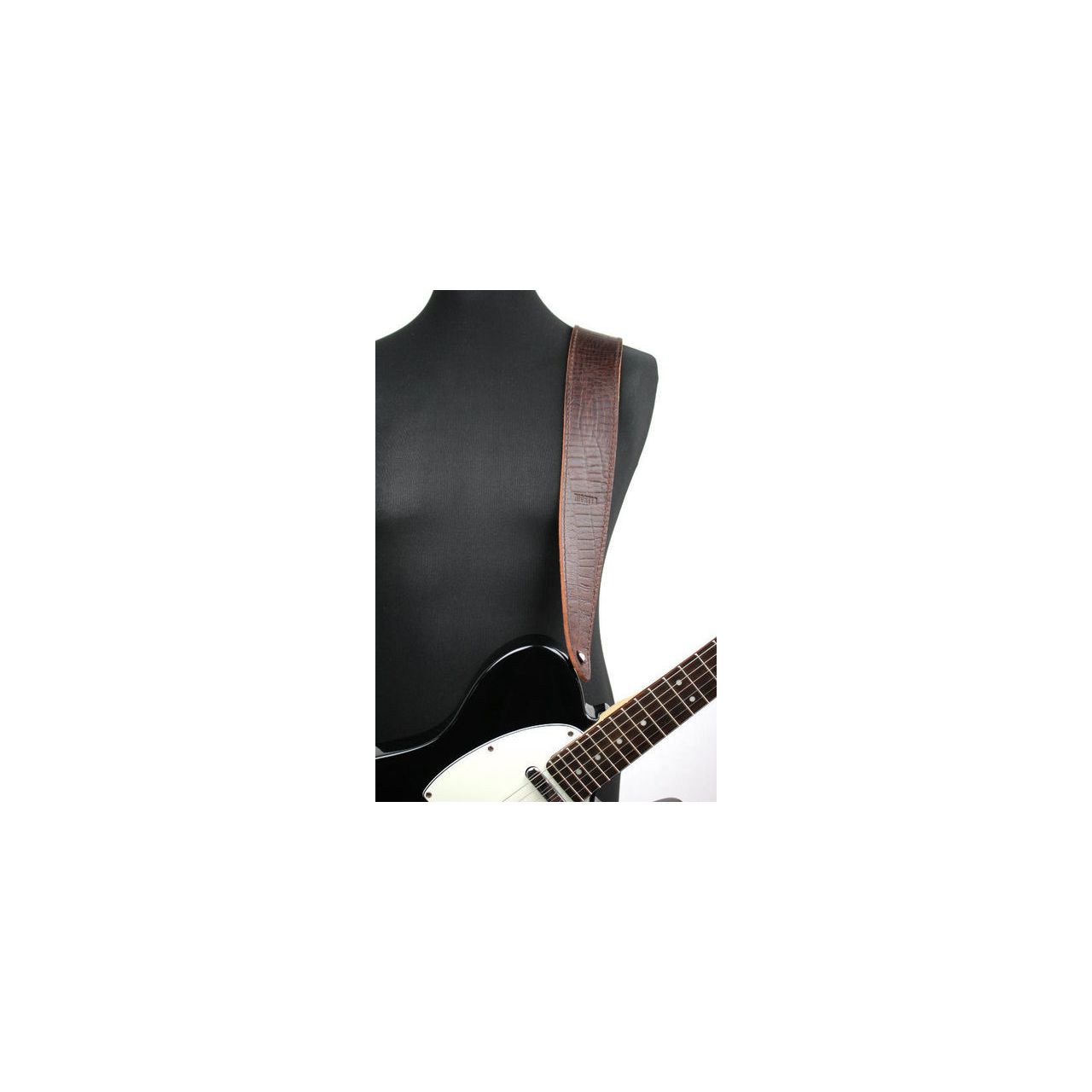 1487 Raw II Contour Croc Braun - Gitarrengurt, Made in Germany