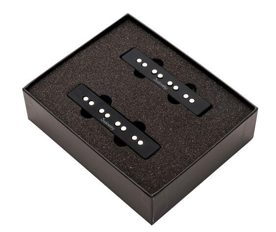 J/J-Style Bass Pickup Set (Alnico V / Alnico III), Noise-Cancelling, Split Coil, 4-String - Bridge &