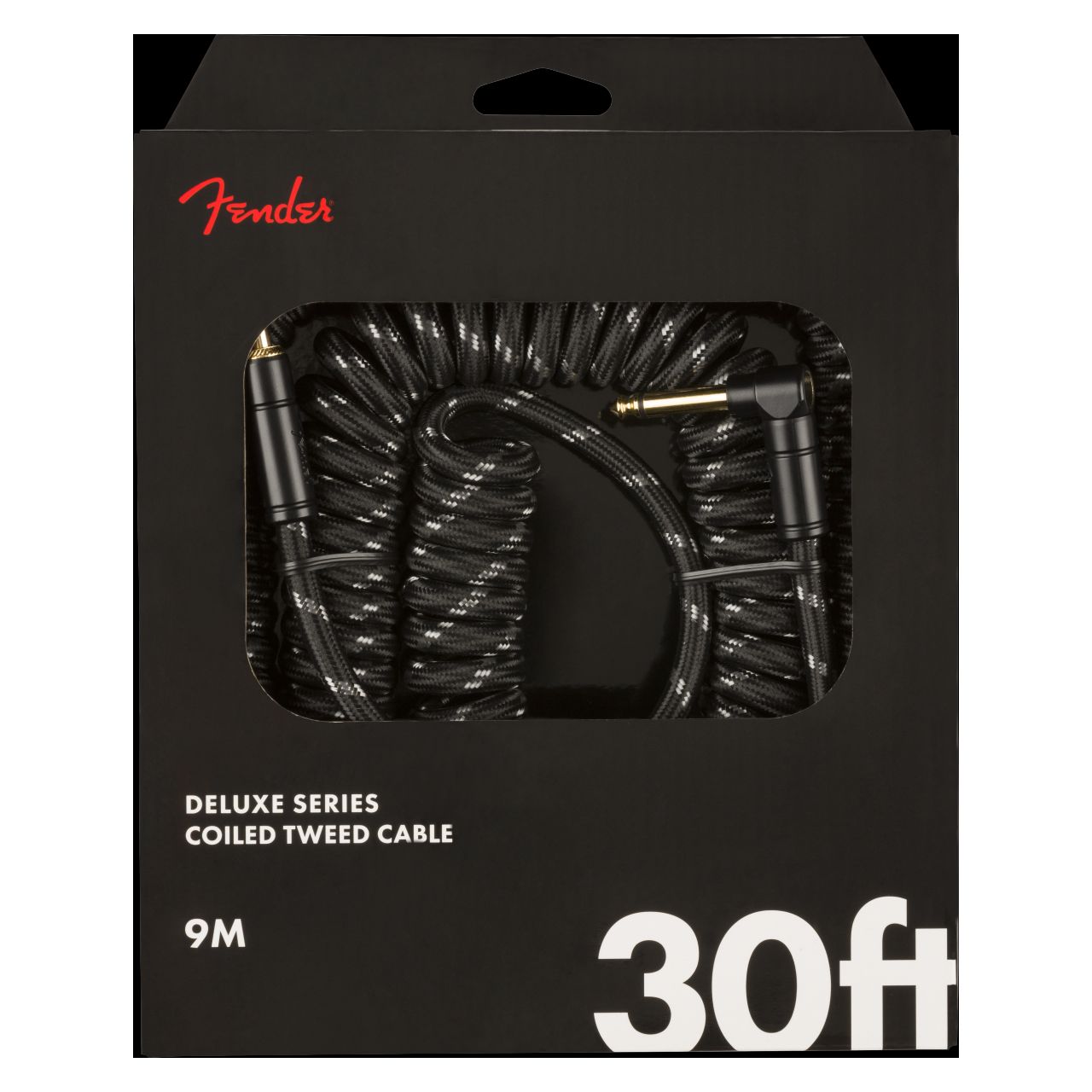 Deluxe Coil Cable  30"  Black Tweed