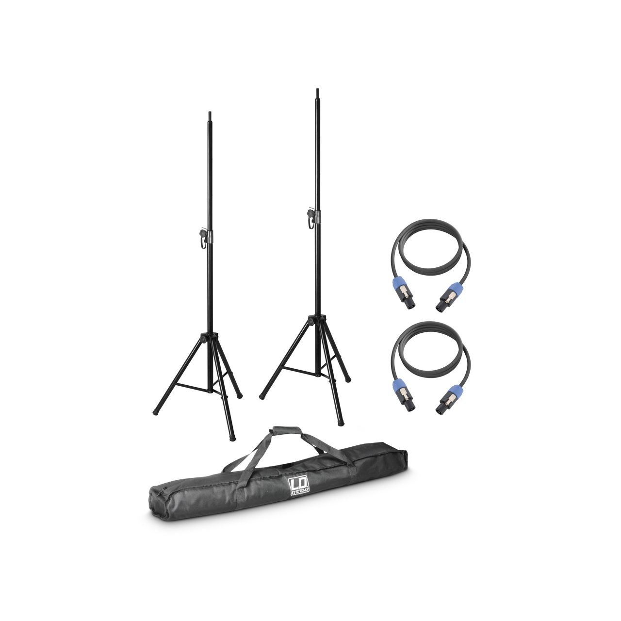 DAVE 8 SET 2 - 2 x Lautsprecher 
Stativ mit Transporttasche + 2 Lautsprecher-
kabel 5 m für DAV